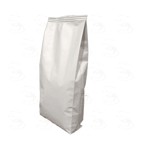 100 Bolsa Para 250g de Cafe blanca Laminada Color Blanco Mate sin valvula.