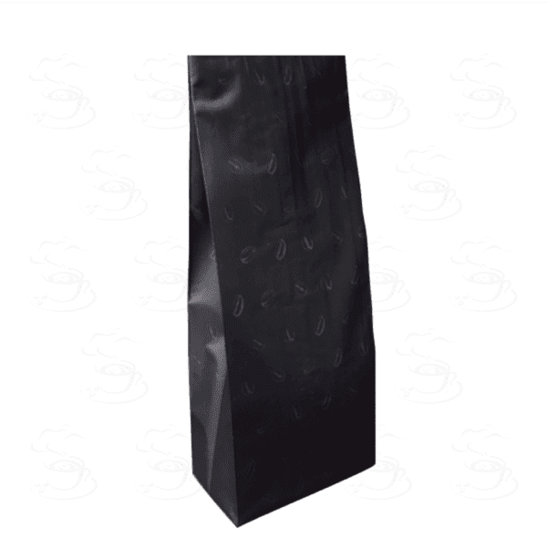 100 Bolsas para 250g Estampado de granos Negra para cafe Laminada Tricapa con fuelle - Imagen 2