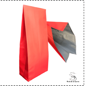 100 Bolsas Rojas para 250g de Café trilaminada Rojo Mate Lisa Termosellable