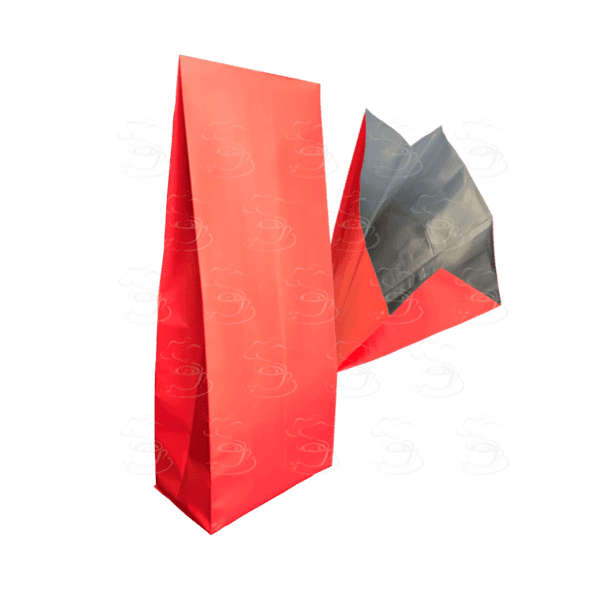 100 Bolsas Rojas para 1kg de Cafe trilaminada Rojo Mate Lisa Termosellable