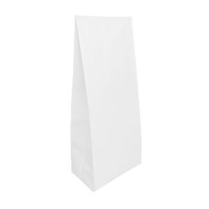 100 Bolsas Blanca lisa 9+4.5x25cm para 250g de café con VALVULA