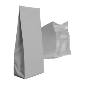 50 bolsas Gris Lisa 14+6x38 cm para kilo de cafe s/v