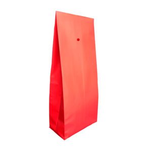50 Bolsas Roja lisa 9+4.5x25cm para 250g de café con VALVULA